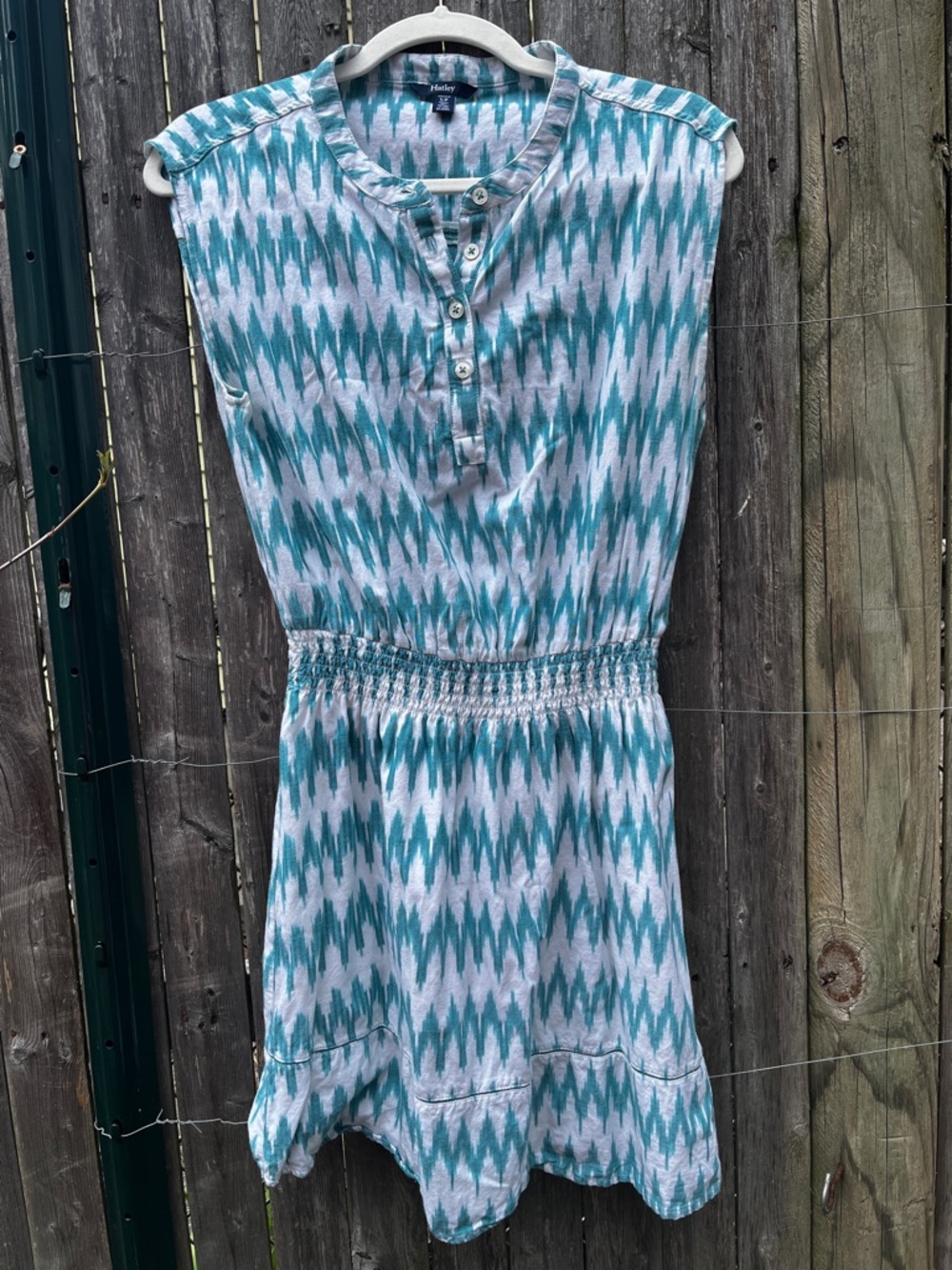 Hatley Teal & White Sleeveless dress